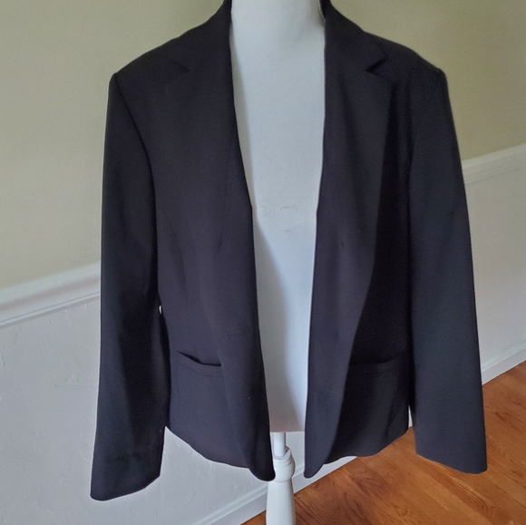 Calvin Klein Women's Black 2 Button Lux Blazer Lined Size 14W - Picture 7 of 12